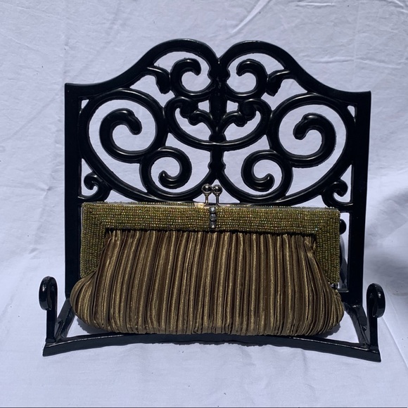 Green Silk/Beaded Evening Bag - Picture 3 of 4